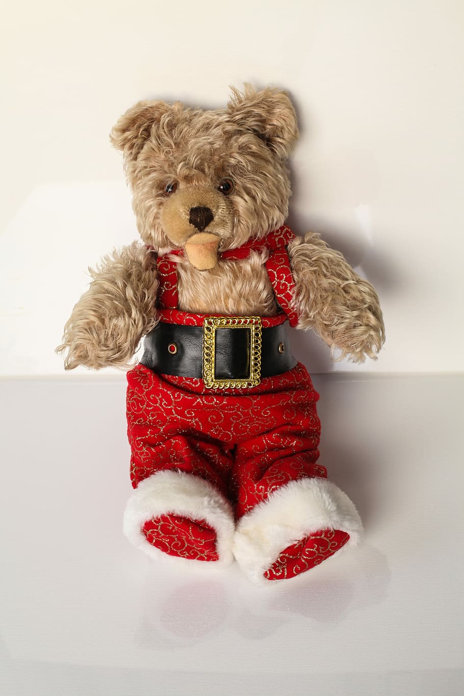 Christmas Gift, teddy, 1953, christmas pants, antique, old, HD wallpaper