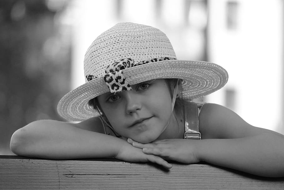 HD wallpaper: the little girl, portrait, cherno-white, hat, summer ...