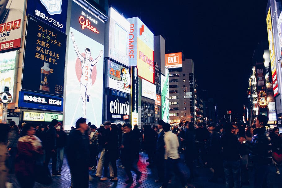 Tokyo, Shibuya Crossing, people, travel Locations, night, urban Scene