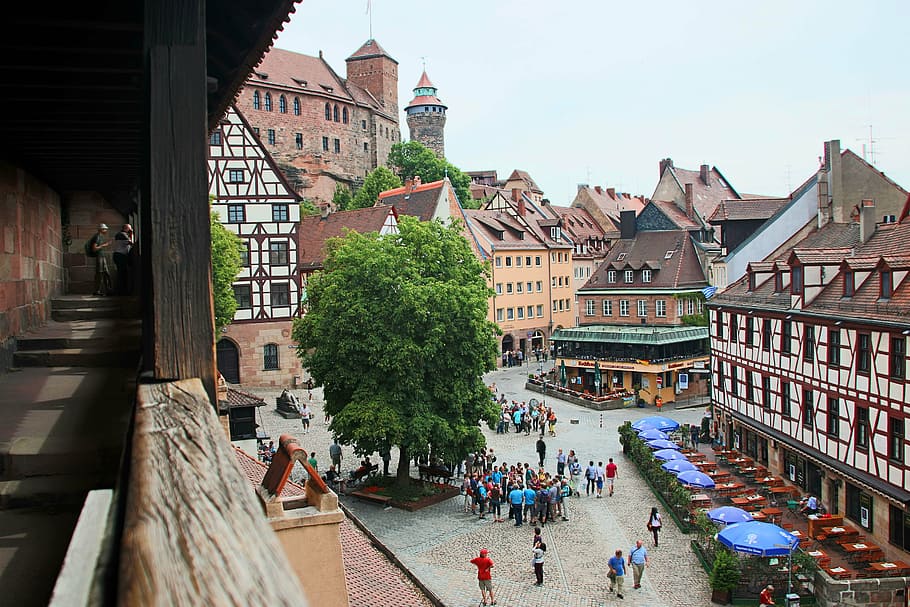 nuremberg, old town, castle, middle ages, imperial castle, fachwerkhaus, HD wallpaper