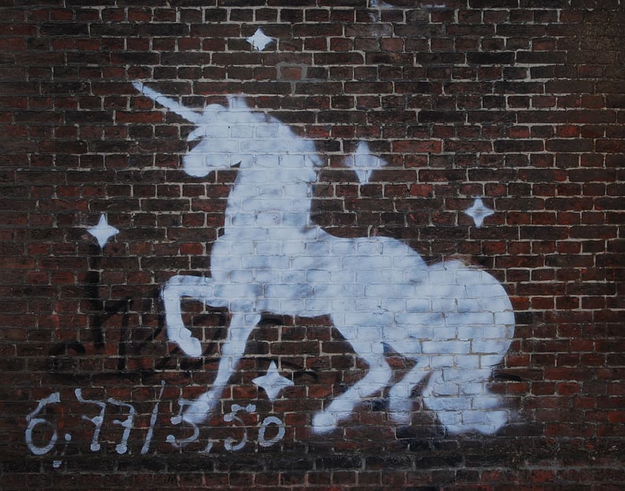 white unicorn painting, drawing, graffiti, mural, art, horse HD wallpaper
