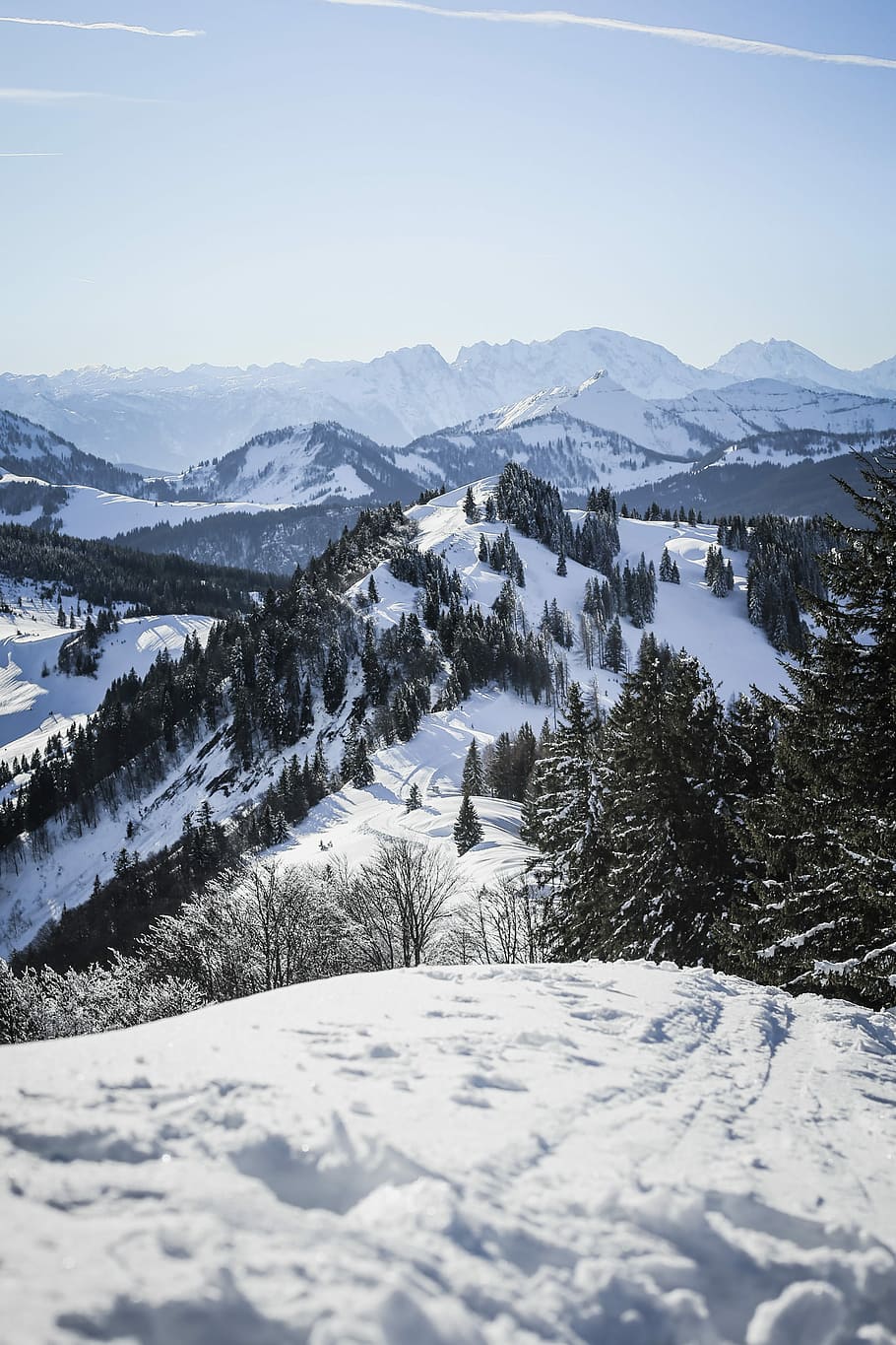 high-angle photography of snow coated mountains, snow capped mountain range HD wallpaper