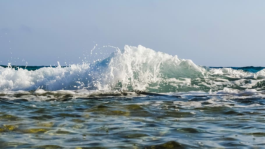 Wave, Spray, Foam, Drops, Water, Liquid, motion, splashing HD wallpaper