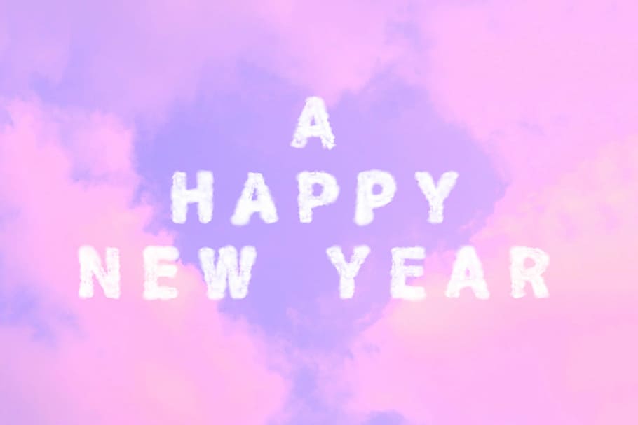 A happy new year illustration with pink background, backgrounds HD wallpaper