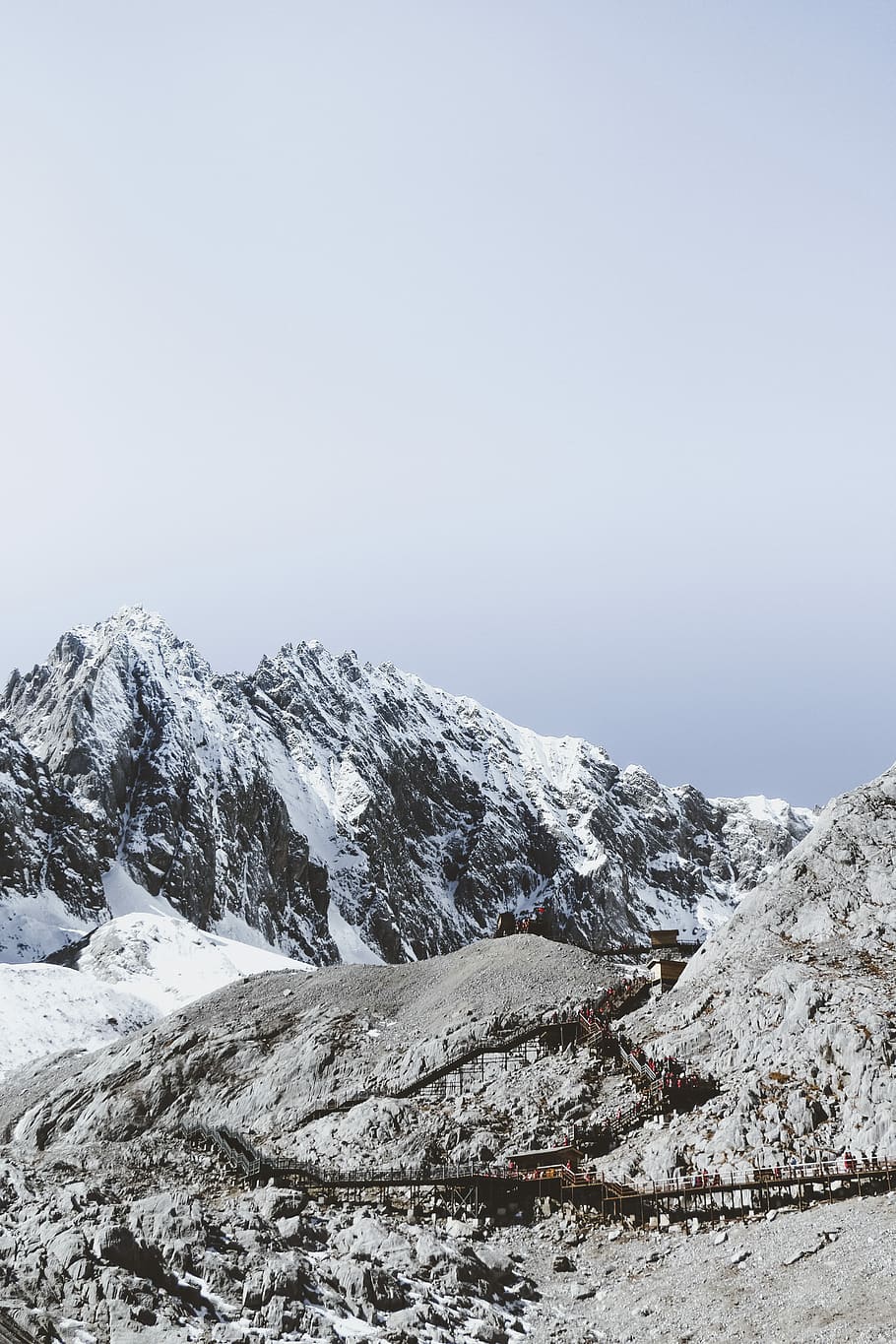 landscape photography of snow covered mountain, mountain covered with snow HD wallpaper