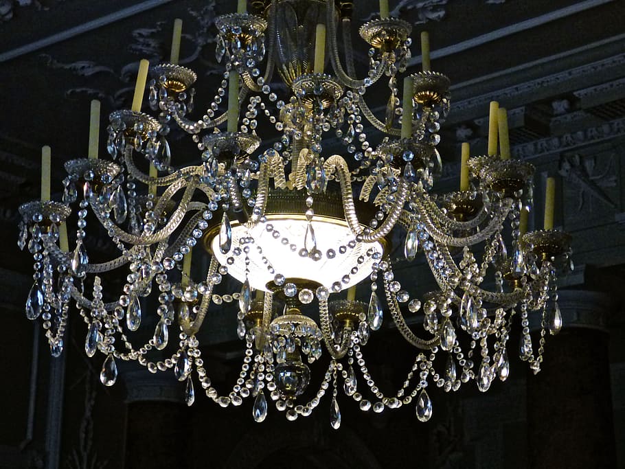 lighting, ceiling, crystal, decoration, house, room, home, interior HD wallpaper