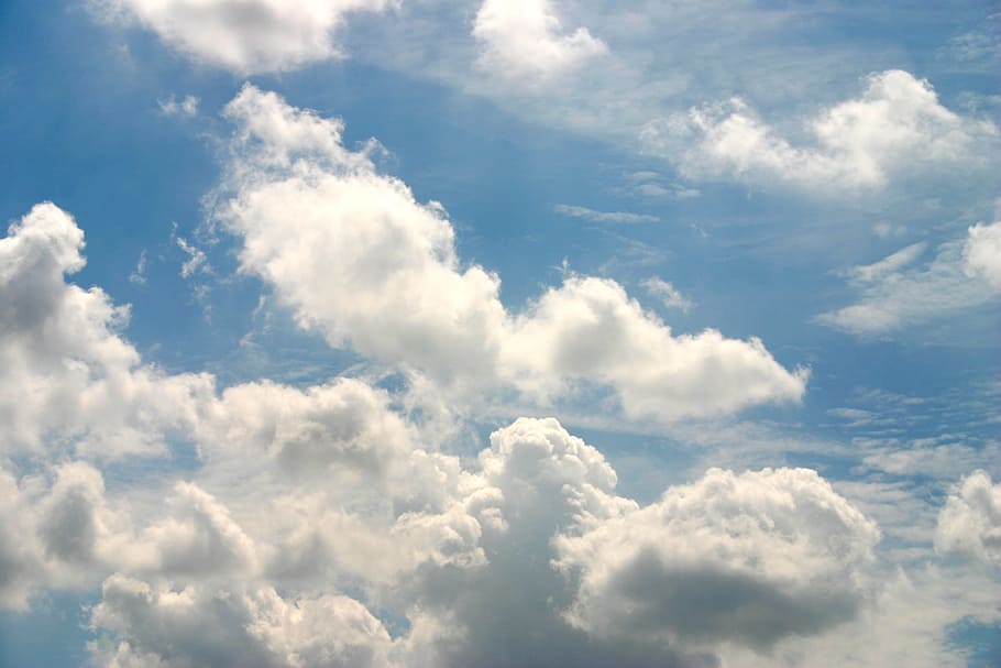 cloudy sky during daytime, clouds, blue, white cloud, cloud - sky HD wallpaper