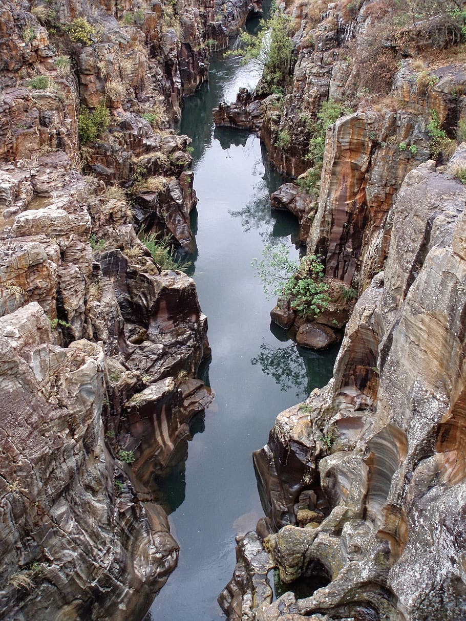 potholes, river, south africa, rock, landscape, stream, park, HD wallpaper