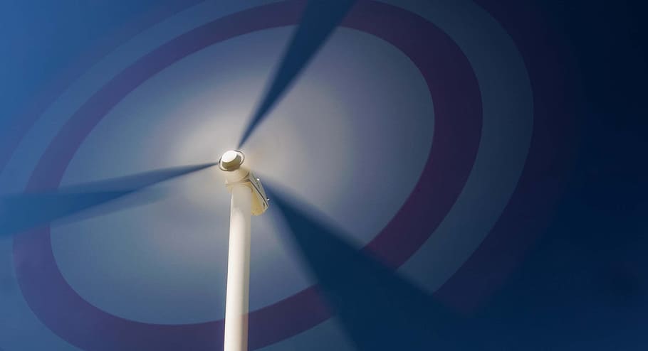 white wind mill photo, Pinwheel, Energy, Wind Power, Sky, Blue