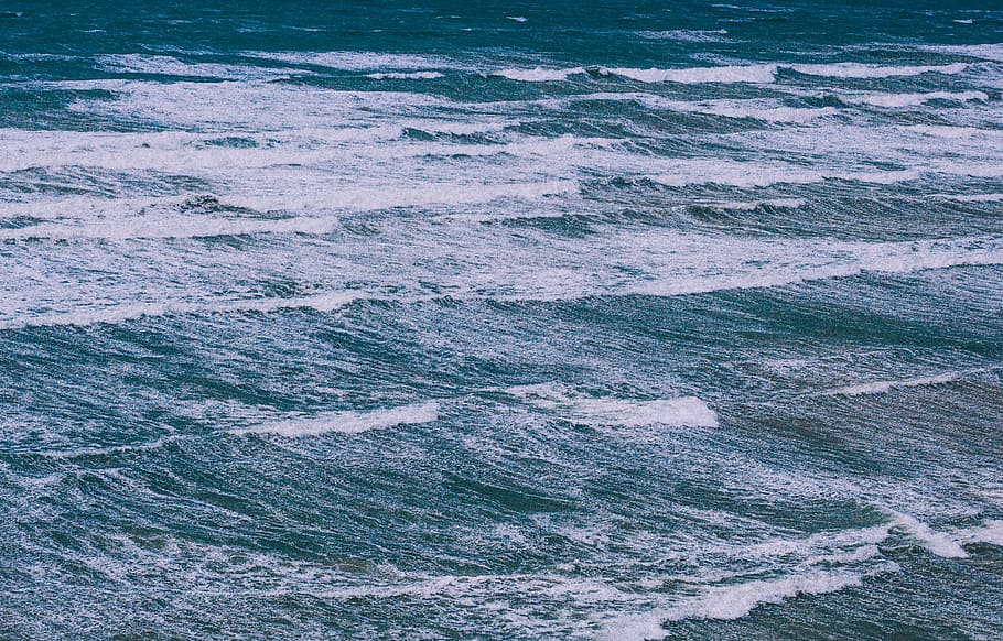 aerial view of body of water, ocean waves during daytime, sea HD wallpaper