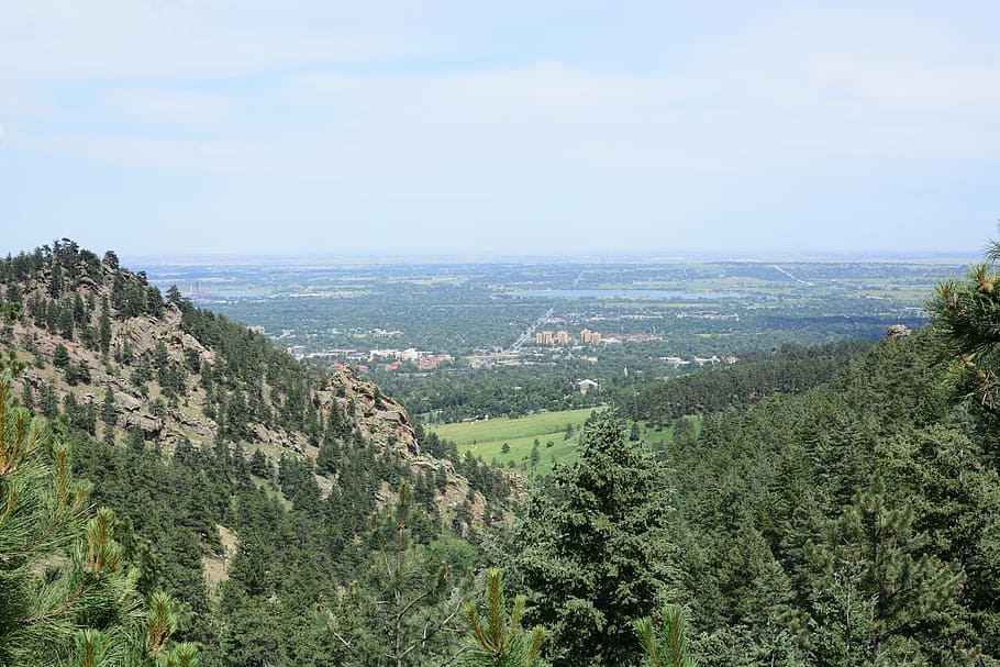 boulder, landscape, mountain, nature, tree, forest, scenics HD wallpaper