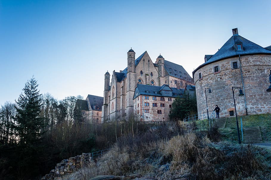 Castle, Marburg, marburger castle, closed marburg, hesse, architecture, HD wallpaper