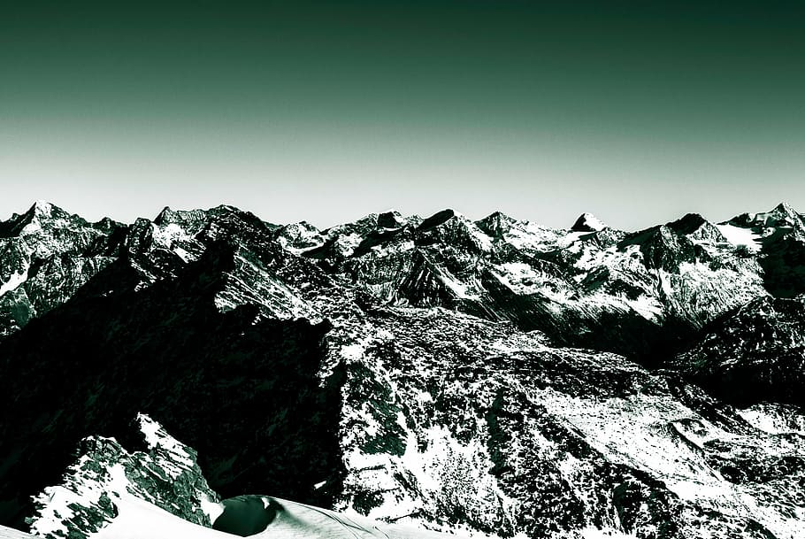 landscape photography of snowy mountain, white, black, winter HD wallpaper
