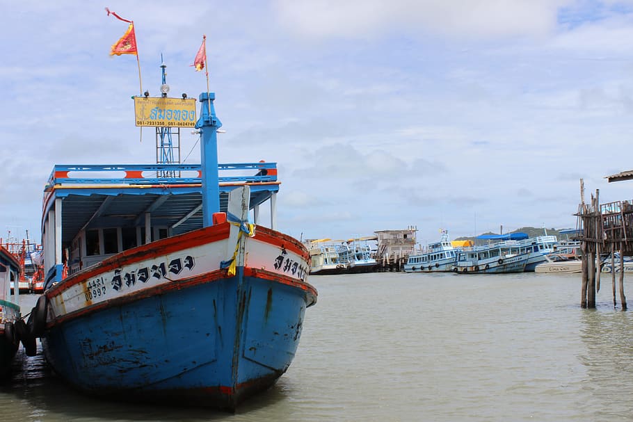 fish trap, sea, ship, water, transportation, nautical vessel HD wallpaper