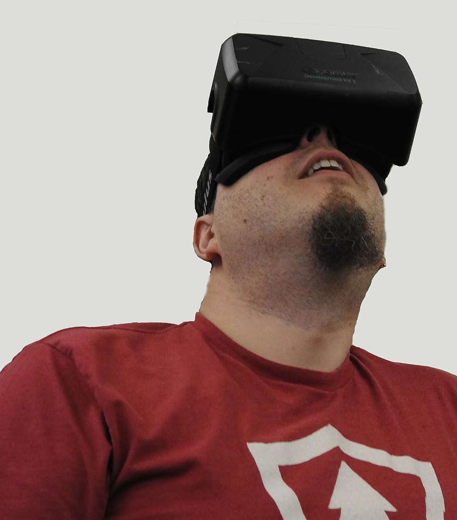 virtual reality, man, device, technology, vr, headset, male HD wallpaper