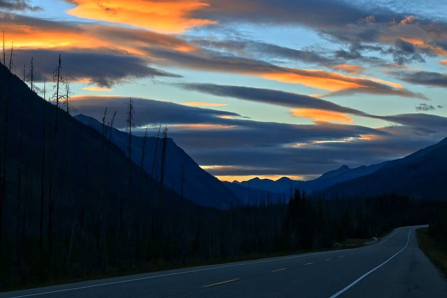Mountains, Outdoors, Dusk, Sunset, Sky, nature, landscape, travel HD wallpaper