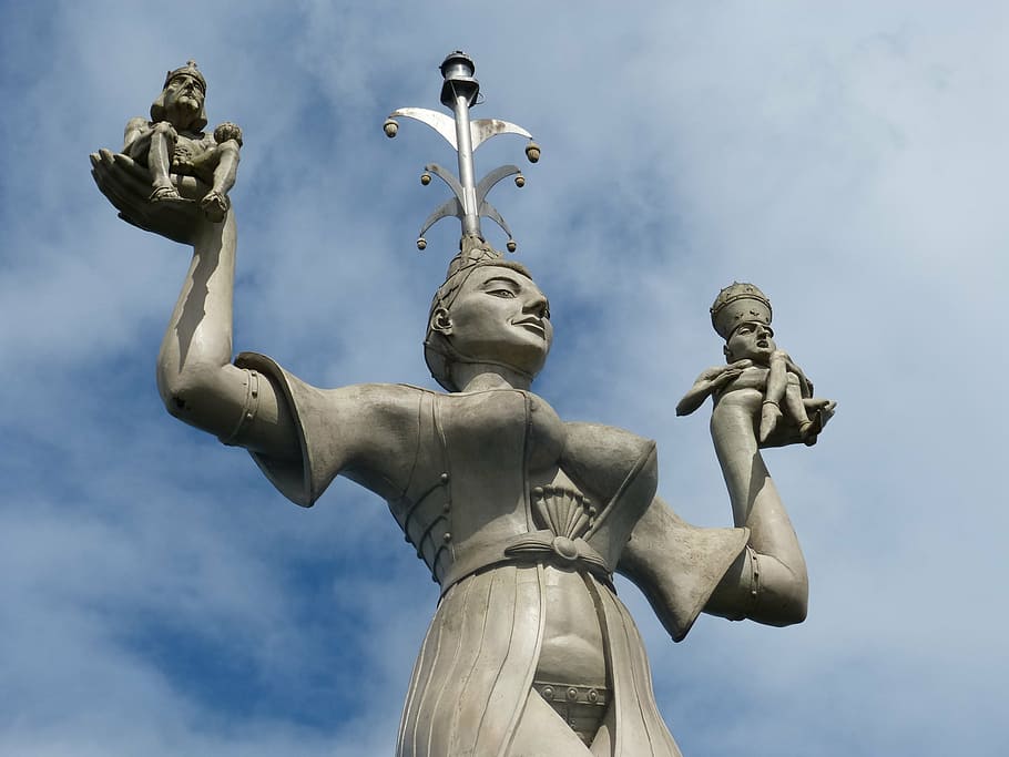 statue, concrete, symbolism, kurtizana, constance, sculpture HD wallpaper