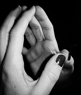 Hand, Hands, Mirror, Reflection, Enamel, nails, red, reflections HD wallpaper