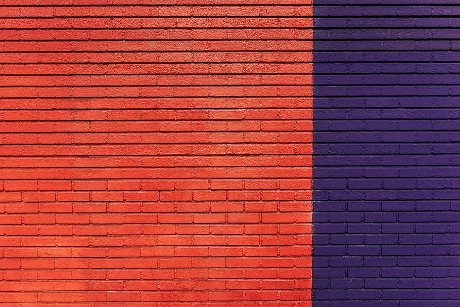 purple and red brick wall, texture, violet, brickwork, brickwall HD wallpaper
