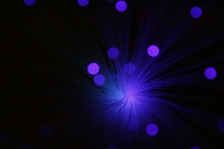 purple fiber optic lamp, abstract, bokeh, wallpaper, background image HD wallpaper