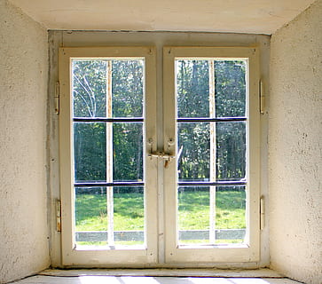 room with closed window, wood, wooden windows, window sill HD wallpaper