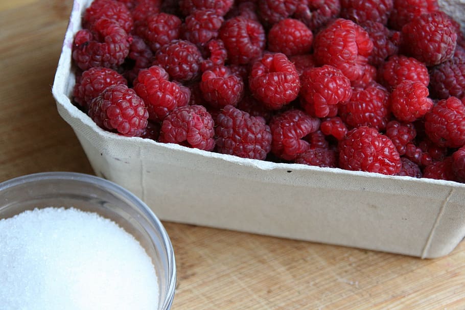 raspberries, fruit, preparations, red, eating, jam, vitamins HD wallpaper