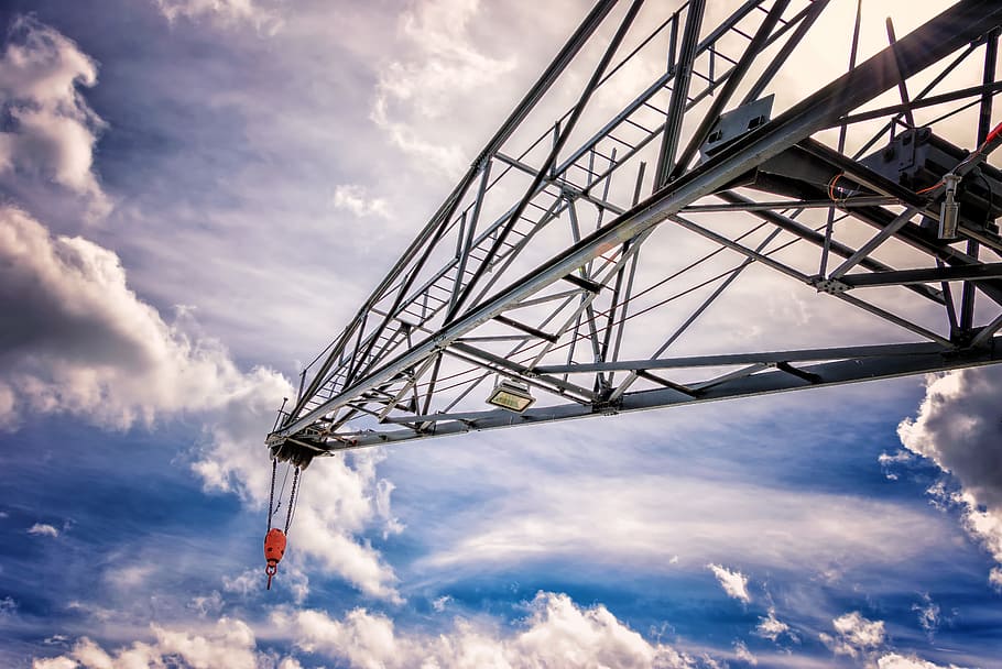 HD wallpaper: black steel crane with sky background, mast, scaffold,  lattice | Wallpaper Flare