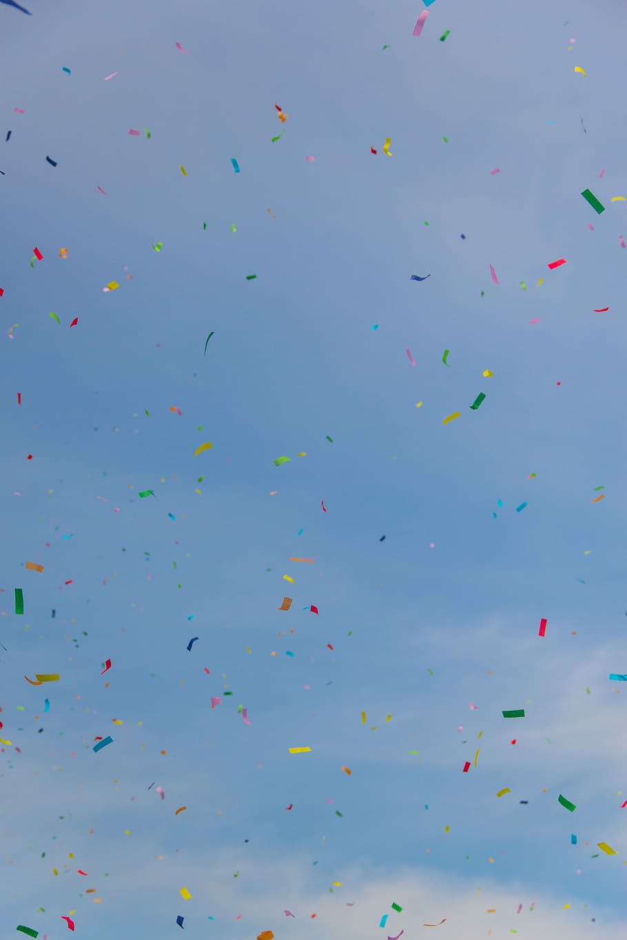 confetti falling from sky, Air, Merry, Party, backgrounds, multi Colored, HD wallpaper