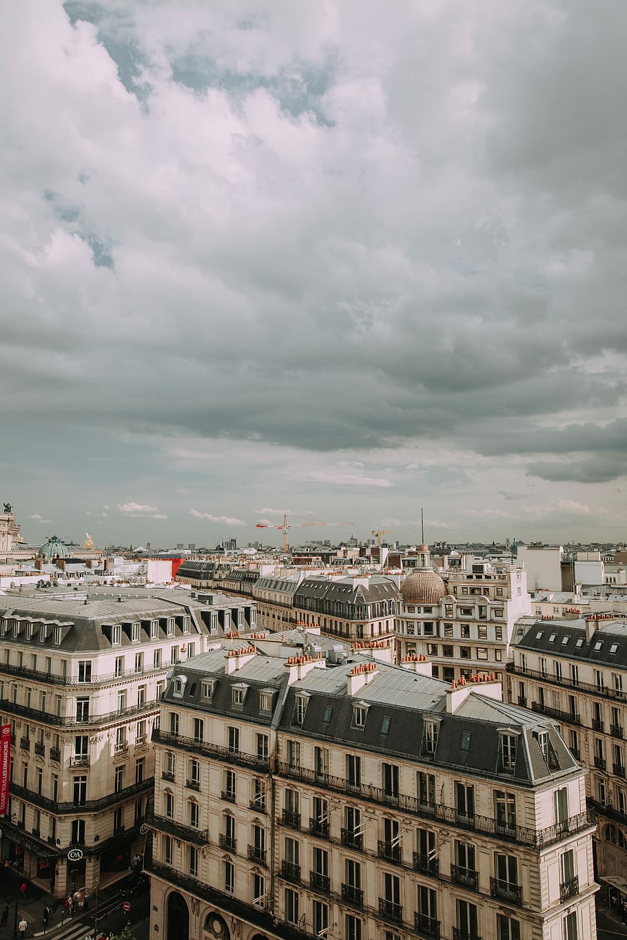 high angle view of high-rise building under clouds, birds eye view of high rise buildings HD wallpaper