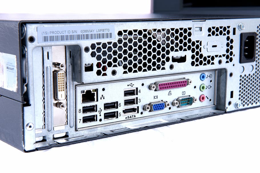 technology, data, computer, power, rear, system, connectors HD wallpaper