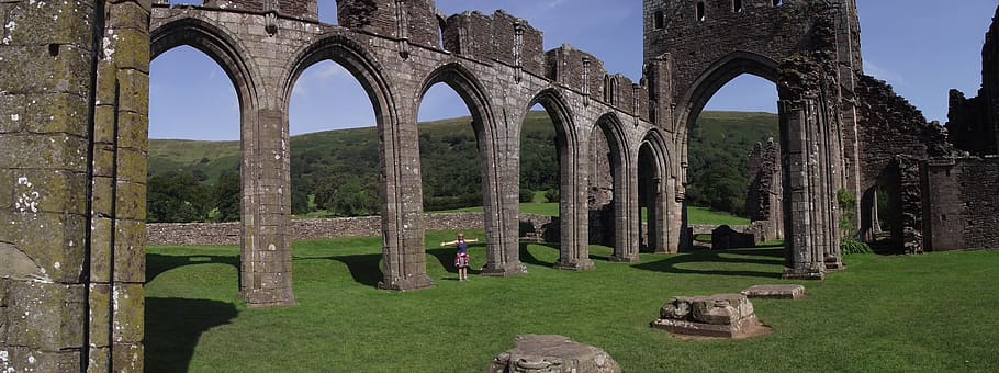 llanthony priory, golden valley, black mountains, ruins, architecture, HD wallpaper