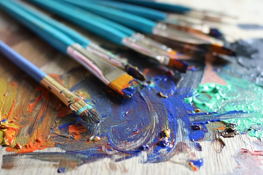 Brushes, Colors, art, paintbrush, multi Colored, creativity HD wallpaper