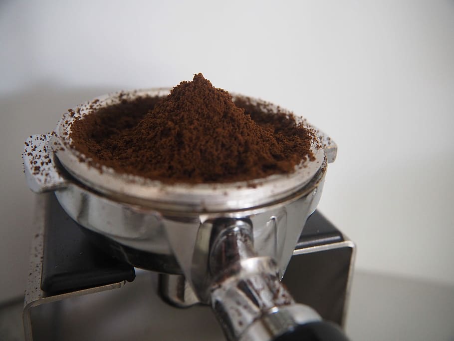 Portafilter, Coffee, Ground, ground coffee, espresso, datailaufnahme