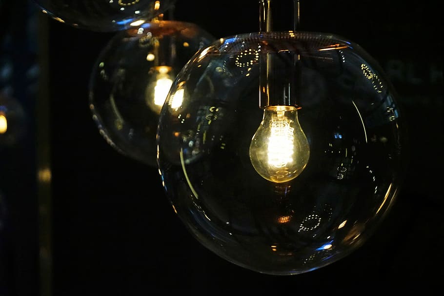 Lamp, Light Bulb, Design, household, glass - Material, decoration HD wallpaper