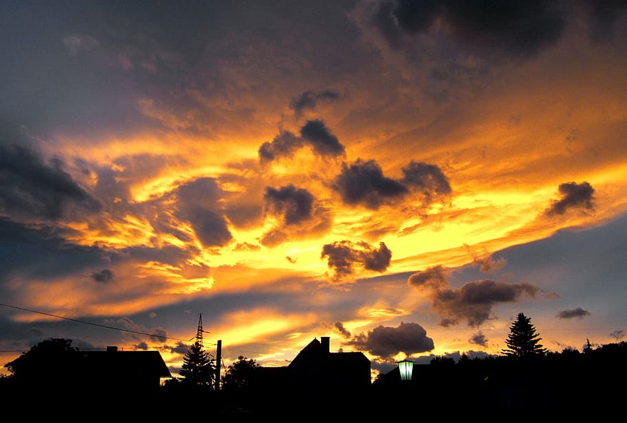 sunset, cozy, clouds, sky, silhouette, cloud - sky, scenics - nature HD wallpaper