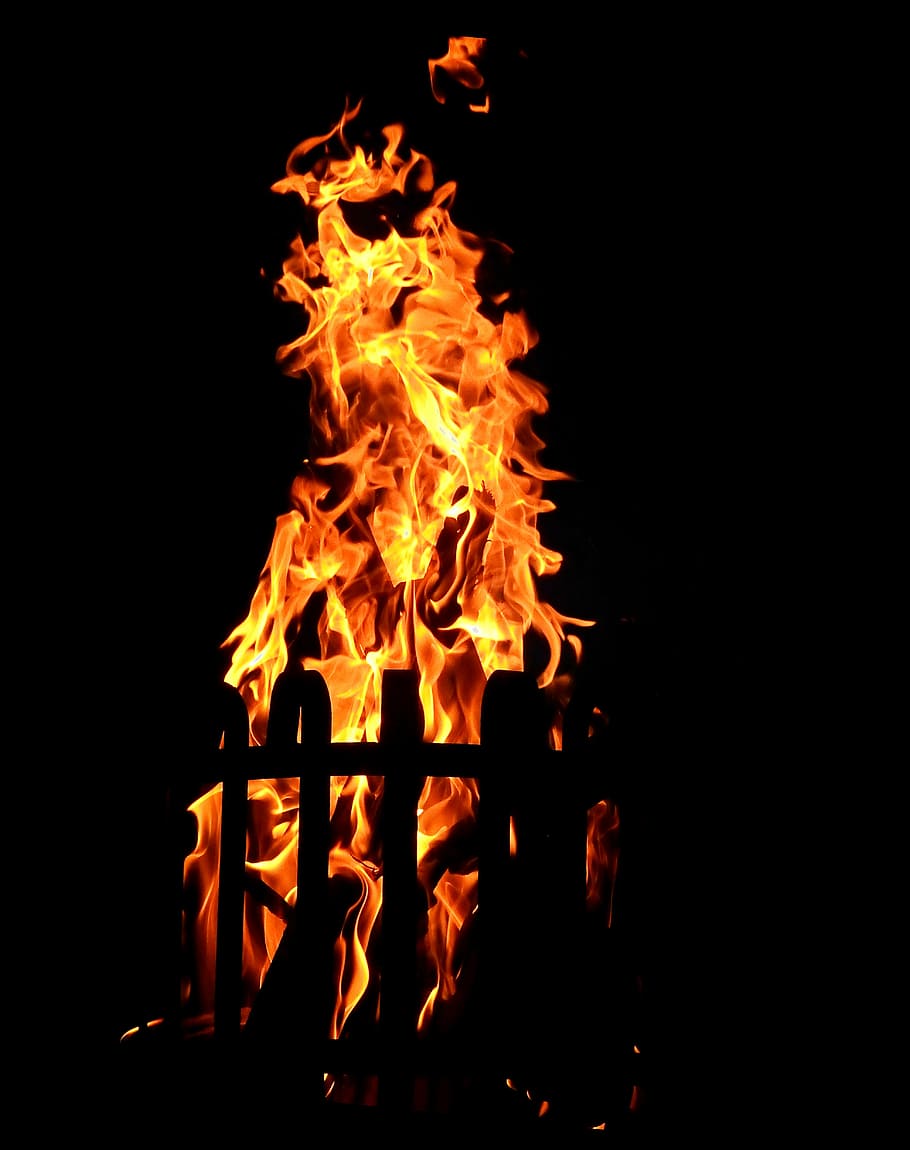 fire, flame, burn, wood fire, hot, brand, beautiful, background HD wallpaper