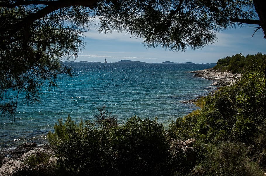 sea, coast, water, blue, nature, croatia, murter, kornati islands HD wallpaper