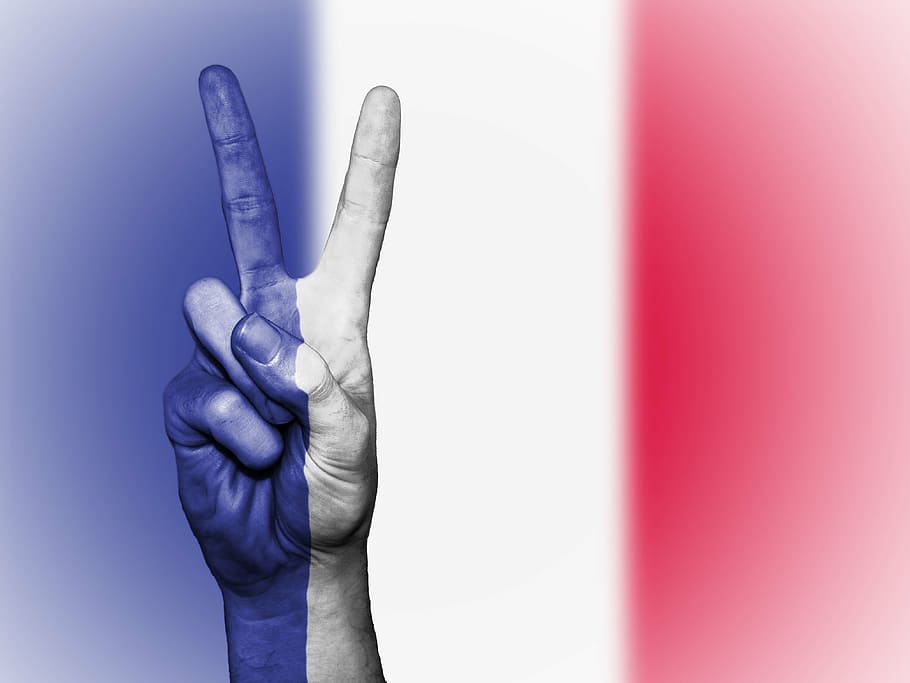 HD wallpaper: peace sign with flag, france, hand, nation, background,  banner | Wallpaper Flare