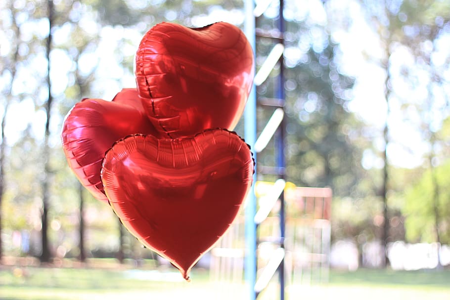 Heart, Nature, Sky, Trees, red, heart shape, love, outdoors HD wallpaper