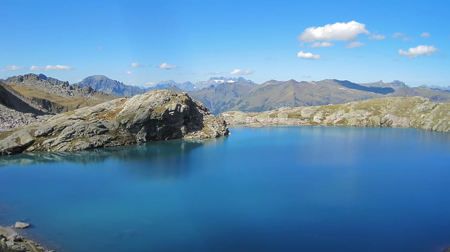 Bergsee, Mountains, Alpine, Landscape, mountain landscape, nature HD wallpaper