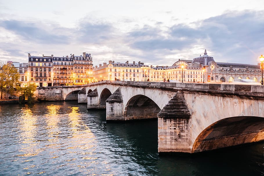architecture, building, infrastructure, sky, clouds, bridge HD wallpaper