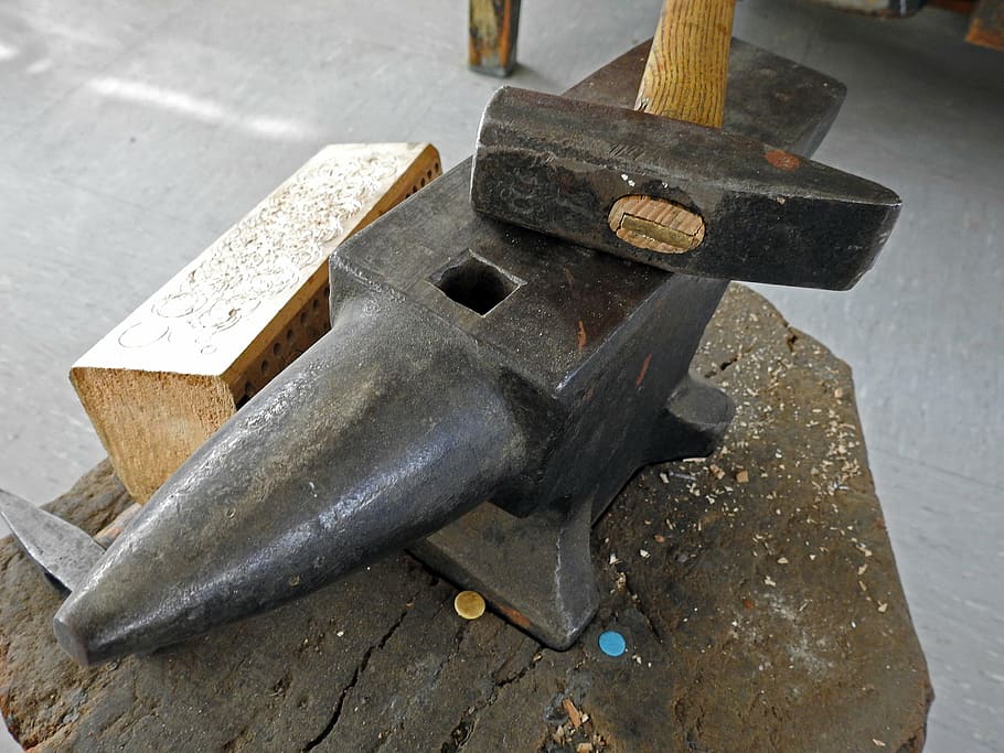 hammer, anvil, tool, metal, craft, forge, work, industry, work tool HD wallpaper