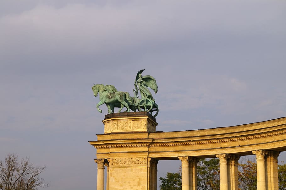 pomink, budapest, city, architecture, statue, sculpture, nature HD wallpaper