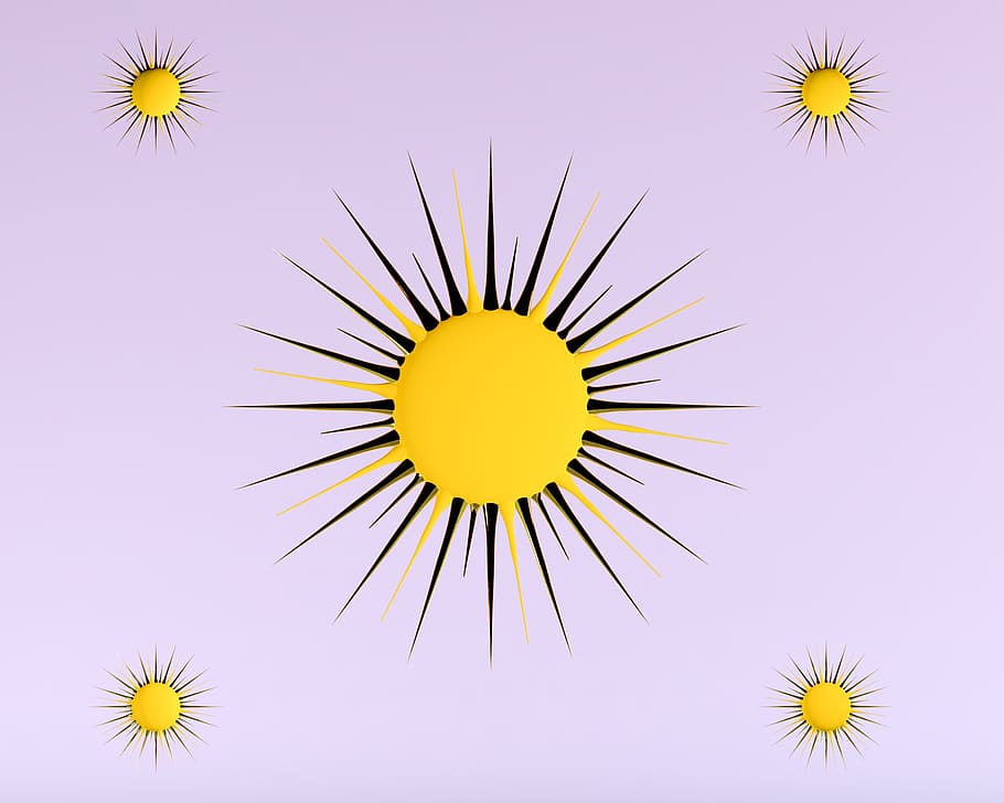 star, sun, background, rays, 3d, rendering, button, yellow HD wallpaper