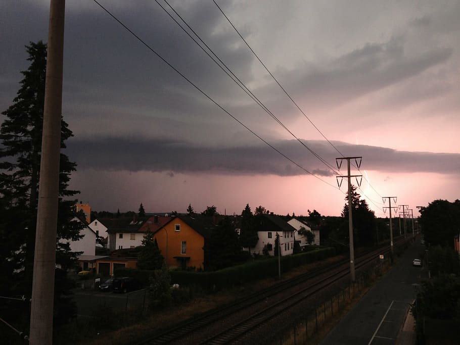 thunderstorm, flash, clouds, weather, sky, architecture, cloud - sky HD wallpaper