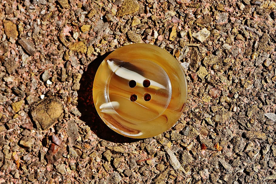 button, 4 holes, brown, close, land, high angle view, no people HD wallpaper