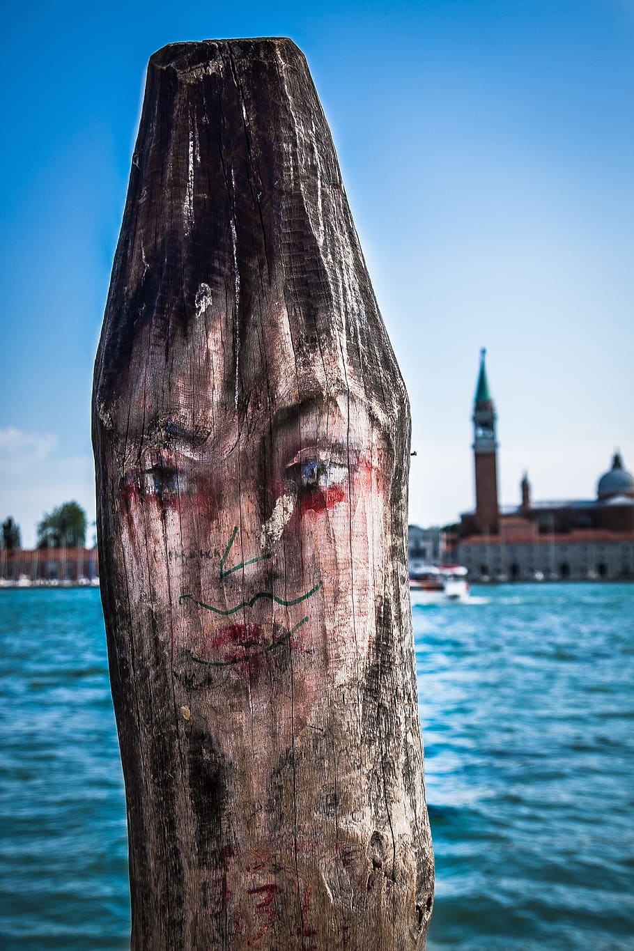Venice, Painted, Wood, Post, Face, painted wood, famous Place HD wallpaper