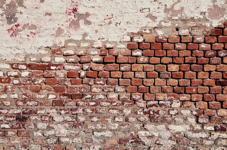 brown concrete bricks, Brick Wall, brick wall background, old