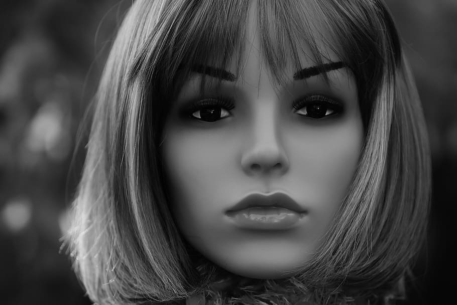 woman, pretty, face, young, black and white, shooting, romantic, HD wallpaper