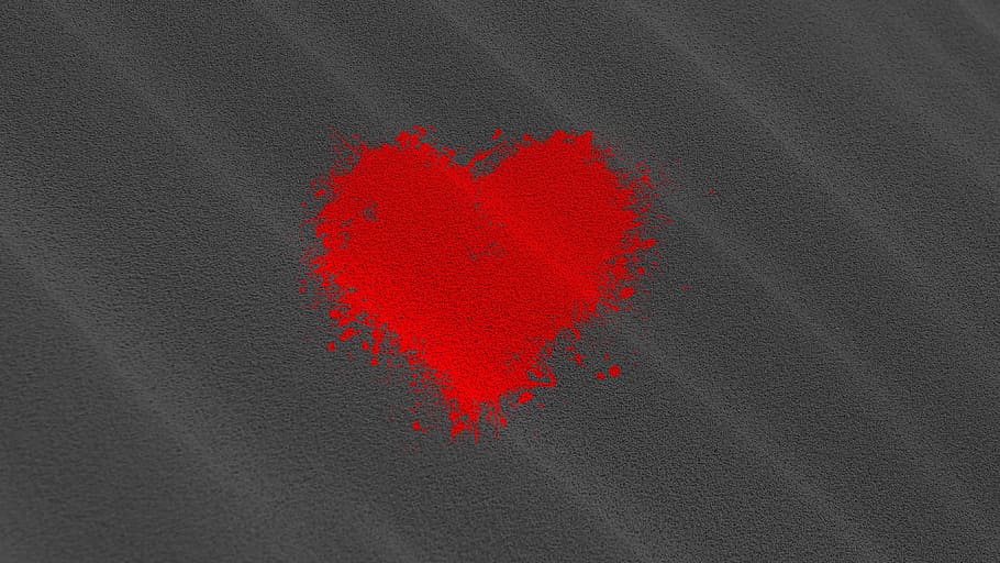 wallpaper, texture, love, art, heart, red, black, bounce, banner, HD wallpaper